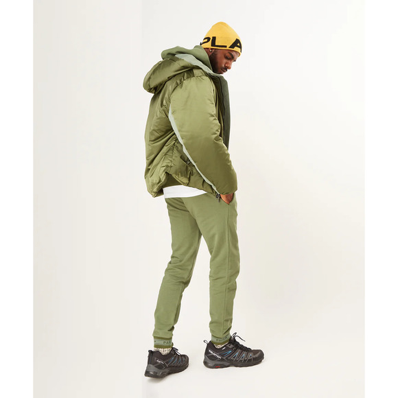 Paper Planes Men's Bronze Green French Terry Logo Jacquard Sweatpants - Large - Picture 2 of 11